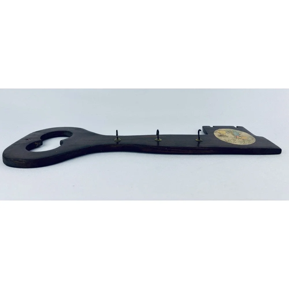 Vintage Holly Hobbie‎ Wood Key Shaped Key Holder Rack 3 Hooks